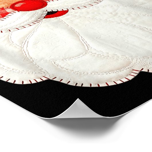 Cute Patchwork Santa Claus Christmas Xmas Men Wome Poster (Hoek)