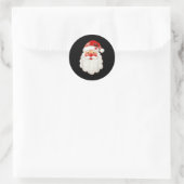 Cute Patchwork Santa Claus Christmas Xmas Men Wome Ronde Sticker (Tas)