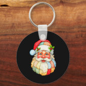 Cute Patchwork Santa Claus Christmas Xmas Men Wome Sleutelhanger (Voorkant)
