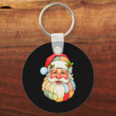 Cute Patchwork Santa Claus Christmas Xmas Men Wome Sleutelhanger (Voorkant)