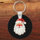 Cute Patchwork Santa Claus Christmas Xmas Men Wome Sleutelhanger (Voorkant)