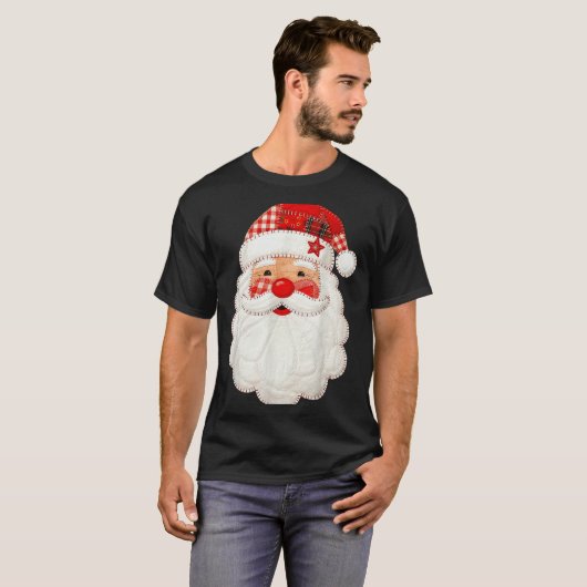 Cute Patchwork Santa Claus Christmas Xmas Men Wome T-shirt (Voorkant volledig)