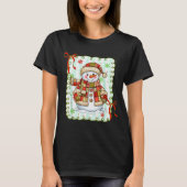 Cute Patchwork Snowman Bow Christmas Xmas Men Wome T-shirt (Voorkant)