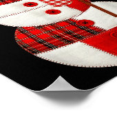 Cute Patchwork Snowman Christmas Xmas Men Women Ki Poster (Hoek)