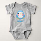 Cute Patchwork Style Penguin Art Personalised Romper (Voorkant)