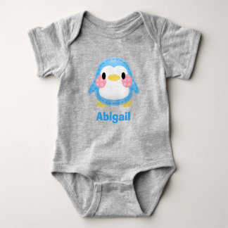 Cute Patchwork Style Penguin Art Personalised Romper