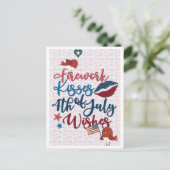 Cute Patriotic, 4 juli, wil Briefkaart (Staand voorkant)