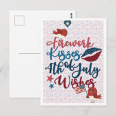 Cute Patriotic, 4 juli, wil Briefkaart (Voorkant / Achterkant)