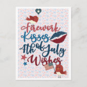 Cute Patriotic, 4 juli, wil Briefkaart (Voorkant)