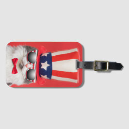 Cute Patriotic American Cat Bagagelabel