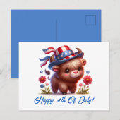 Cute Patriotic Buffalo Forth Of July Postcard Briefkaart (Voorkant / Achterkant)