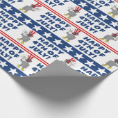Cute Patriotic Eaglet Happy 4 juli Cadeaupapier (Hoek)