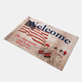 Cute Patriotic Flag Scotty Dogs Fife Band Dep Mat (Schuin)