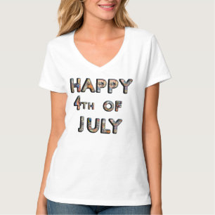 Cute Patriotic Happy 4th of Juli T Shirt