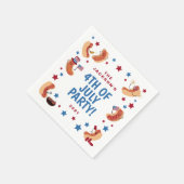 Cute Patriotic Hot Dog 4 juli Paper Napkin Servet (Hoek)