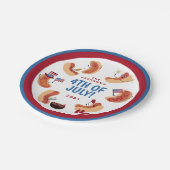 Cute Patriotic Hot Dog 4 juli Papieren Bordje (Gekanteld)