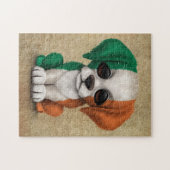 Cute Patriotic Irish Flag Puppy Dog, Rough Legpuzzel (Horizontaal)
