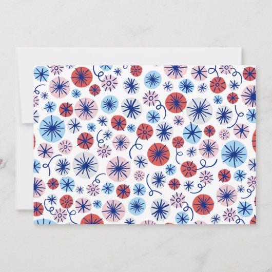 Cute Patriotic Juli 4e partijuitnodiging Kaart (Achterkant)