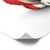 Cute Patriotic Puerto Rico Flag Puppy Dog, White Poster (Hoek)