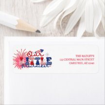 Cute Patriotic Return Address Label