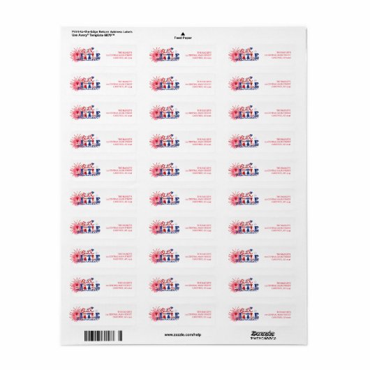 Cute Patriotic Return Address Label (Full Sheet)