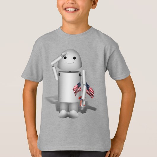 Cute Patriotic Robo-x9   T-shirt (Voorkant)