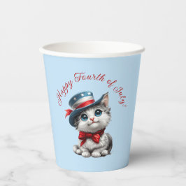 Cute Patriotische Kitten Kat 4 Juli Papieren Beker