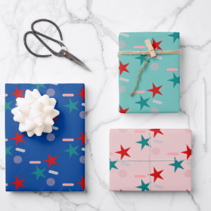 Cute Patriotische Spikkels Sterren Patroon Inpakpapier Vel