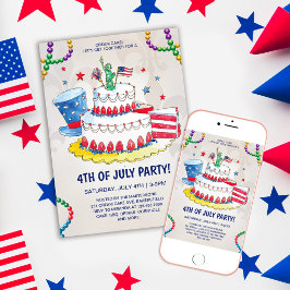 Cute Patriottische Crème Cake 4 juli Feestje Kaart