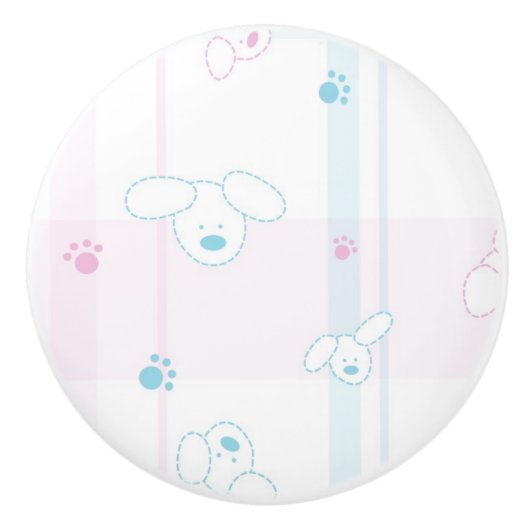 Cute patroon met honden keramische knop (Voorkant)
