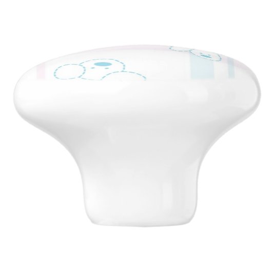 Cute patroon met honden keramische knop (Zijkant)