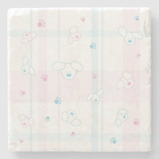 Cute patroon met honden stenen onderzetter (Voorkant)