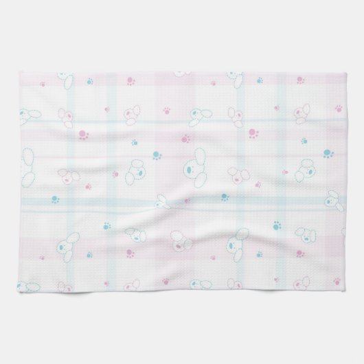 Cute patroon met honden theedoek (Horizontaal)