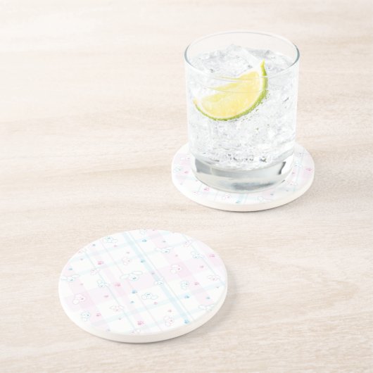 Cute patroon met honden zandsteen onderzetter (Zijkant)