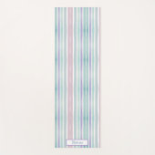 Cute Pattern Colorful Stripes Pink Blue Monogram Yogamat (Voorkant)