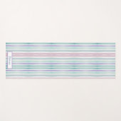 Cute Pattern Colorful Stripes Pink Blue Monogram Yogamat (Voorkant (horizontaal))
