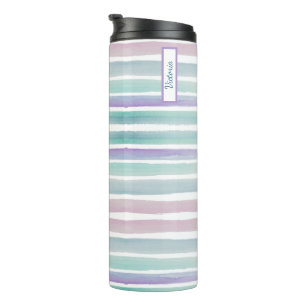 Cute Pattern Colorful Stripes Pink Blue Thermosbeker