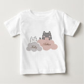 Cute Pattern Kitten Cloud Baby T-Shirt (Voorkant)