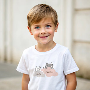 Cute Pattern Kitten Cloud Baby T-Shirt