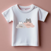 Cute Pattern Kitten Cloud Baby T-Shirt
