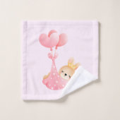 Cute Pattern met Baby Bunny in een Heart Blanket Bad Handdoek (Wasdoekje)