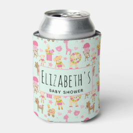 Cute Pattern met Happy Animals & Toys Baby shower Blikjeskoeler