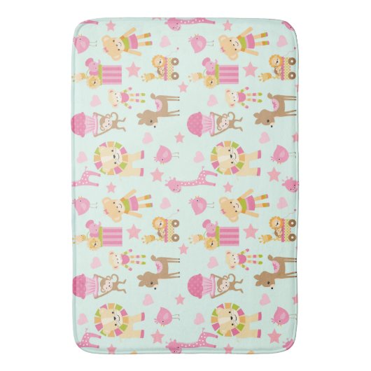 Cute Pattern met Happy Animals & Toys Badmat (Voorkant Verticaal)