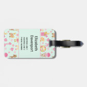 Cute Pattern met Happy Animals & Toys Bagagelabel (Achterkant horizontaal)