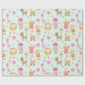 Cute Pattern met Happy Animals & Toys Cadeaupapier (Vlak)