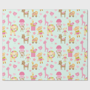 Cute Pattern met Happy Animals & Toys Cadeaupapier