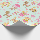 Cute Pattern met Happy Animals & Toys Cadeaupapier (Hoek)
