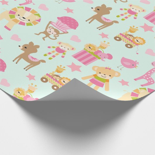 Cute Pattern met Happy Animals & Toys Cadeaupapier (Hoek)