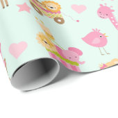 Cute Pattern met Happy Animals & Toys Cadeaupapier (Rol Hoek)