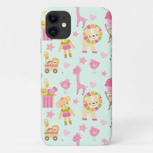 Cute Pattern met Happy Animals & Toys Case-Mate iPhone Case